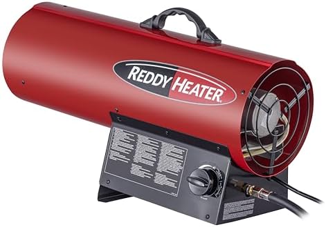 Reddy Heater 150, 000 BTU Forced Air Propane Heater - RFG150V | Outdoor Heater for Garage, Jobsite & Construction Site, Heat up to 3, 800 sq ft Area