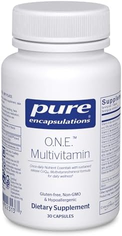 Pure Encapsulations O.N.E. Multivitamin, 60 Capsules | Once Daily Multivitamin with Antioxidant Complex Metafolin, CoQ10, and Lutein to Support Vision, Cognitive Function*