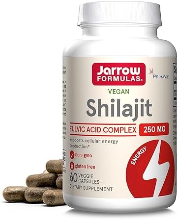Jarrow Shilajit 250mg, Cellular Energy Production, 60 Veggie Capsules