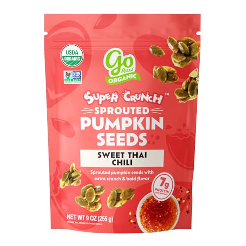 Go Raw Organic Sprouted Pumpkin Seeds - Sea Salted Pepita Snack | Keto, Non-GMO, Vegan, Gluten-Free, Kosher, Paleo, Protein-Packed Superfood, Healthy Vegan Snack for Adults and Kids, 14oz Bag