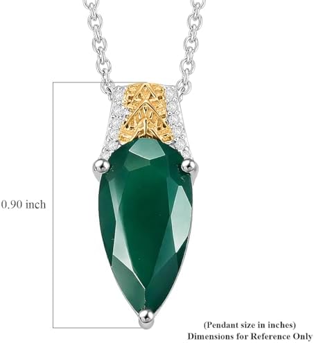 Onyx Zircon 3.80 ctw Lushy Leaf Pendant Steel Necklace 20"
