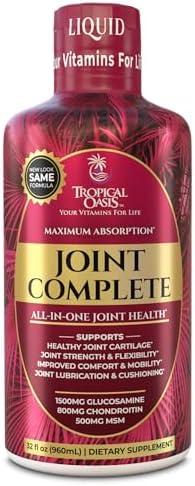 Joint Complete Premium Plus - Liquid Joint Supplement w/Glucosamine, Chondroitin, MSM Plus 800mg Turmeric – 98% Max Absorption – 32oz, 32 serv
