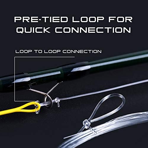 M MAXIMUMCATCH Maxcatch Fly Fishing Tapered Leader Line 6 Pack -Pre-Tied Loop- Tensile Strength- Abrasion Resistance- Low Memory 7.5ft/9ft/12ft/15ft, 0X-7X