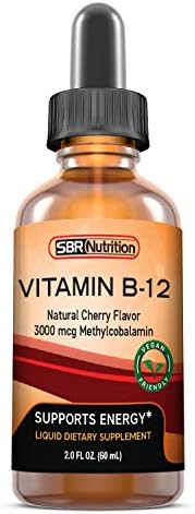 SBR Nutrition Vitamin B12 Sublingual Liquid Drops - Methylcobalamin, VIT B 12 Supports Energy, Max Absorption, 3000mcg Per Serving, 60 Servings