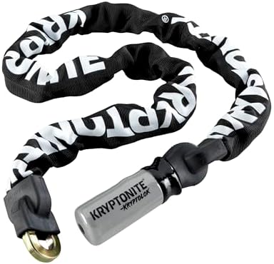 Kryptonite Kryptolok 912 Bike Chain Lock, 4 Feet Long 9mm Steel Chain Heavy Duty Anti-Theft Sold Secure Gold Bicycle Chain Lock with Keys for Bike