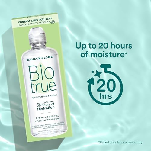 Biotrue Contact Solution, Multi-Purpose Lens Solution for Soft Lenses, Cleans, Disinfects, Removes Protein Build-Up, Dirt & Debris, Hydrates