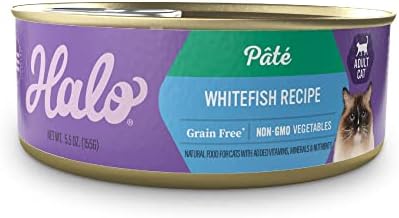 Halo Wet Cat Food Real Chicken Recipe, Grain-Free Wet Pate, Canned Cat Food for Extra Hydration, 5.5 Oz Can (Pack of 12)
