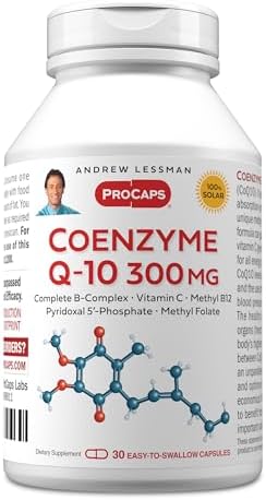 ANDREW LESSMAN Coenzyme Q-10 200 mg 30 Capsules - Essential for Energy Production and Optimum Key Organ Function, Anti-Oxidant Support, Depleted by Aging, Plus B-Complex. Easy to Swallow Capsules | 200 mg Coenzyme Q-10 plus bioavailable B Vitamins & Vita…