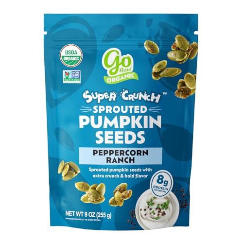 Go Raw Organic Sprouted Pumpkin Seeds - Sea Salted Pepita Snack | Keto, Non-GMO, Vegan, Gluten-Free, Kosher, Paleo, Protein-Packed Superfood, Healthy Vegan Snack for Adults and Kids, 14oz Bag