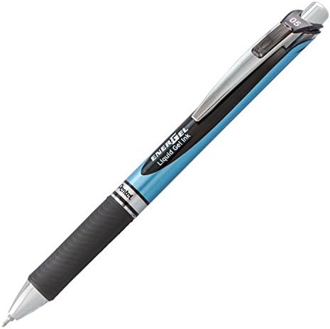 Pentel EnerGel RTX Retractable Liquid Gel Pen, (0.5mm), Fine Line, Needle Tip, Black Ink, Pack of 3 (BLN75BP3A)