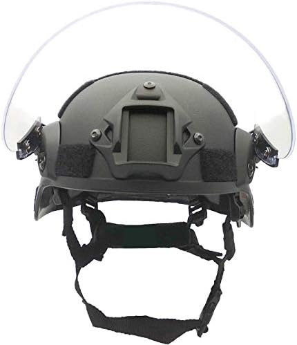 Airsoft MICH 2000 ACH Tactical Helmet with Clear Visor NVG Mount and Side Rail