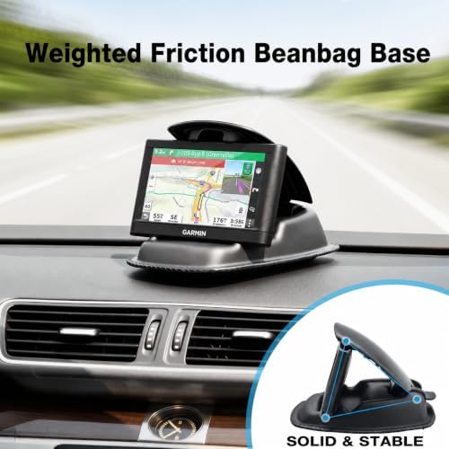 APPS2Car GPS Holder for Car, Weighted Beanbag Dash Mount for Garmin | GPS Dash Mount for Garmin Nuvi, Drive, dēzl & TomTom, Fits 3.5"–6" GPS