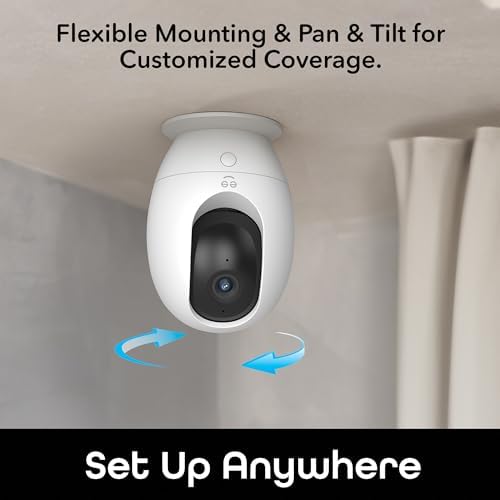 Geeni PetConnect Auto-Rotate Crystal-Clear 2K Quad HD Smart Pet Camera | 2560X1440 2K resolution at 20 fps, motion detection, night vision