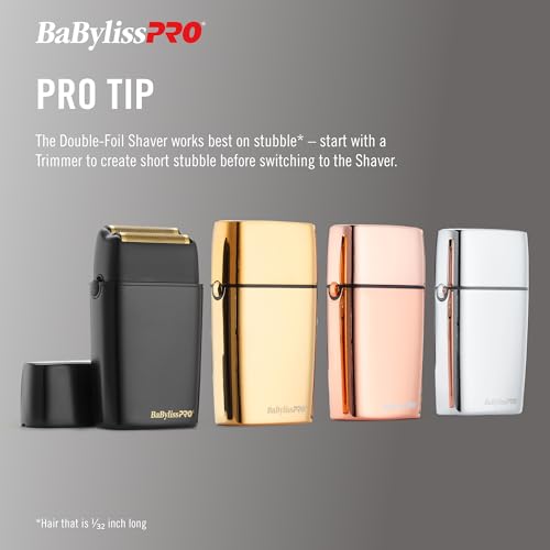 BaBylissPRO METALFX Single Foil Shaver, Handheld Razor for Travel, Portable Cordless Close Face Shaver for Head, Beard, & Neck