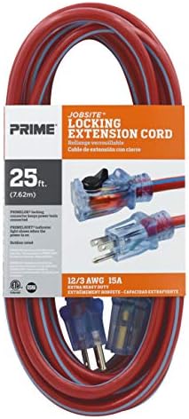 Prime KCPL507825 12/3 SJTW Locking Cord, Red and Blue, 25-Feet