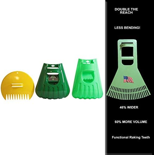 Grabber Scoop Hand Rakes with Leverage Extension Grip - Back Saving Ergonomic Gardening Tool for Lawn and Leaves Clean-up - Made in USA - Model P755