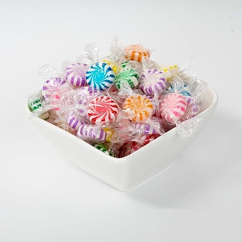 Assorted Fruit Balls Hard Candy, 4 lb Sour Variety, Office Candies | Approx. 520 Pcs, orange, lemon, grape, green apple and cherry sweets for offices, desks, classrooms