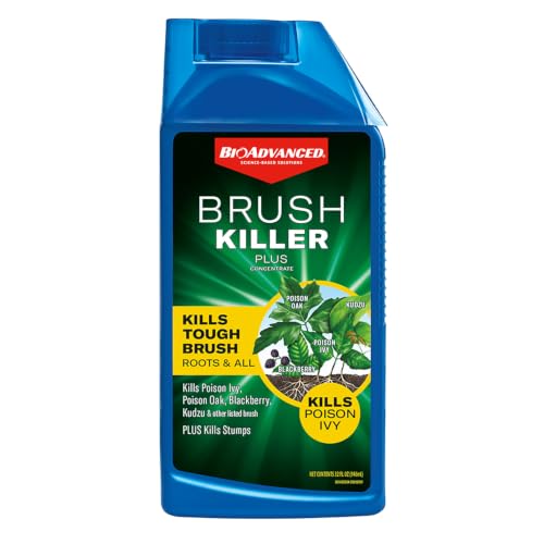 BioAdvanced Brush Killer Plus Concentrate - Mix & Spray - Kills Tough Brush like Poison Ivy and Kudzu - Visible Results in 1-6 Weeks - Rainproof in
