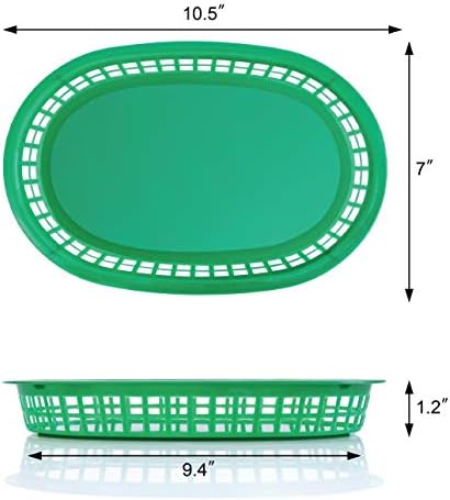 New Star Foodservice Fast Food Baskets, 10.5 x 7 Inch, Set of 12, Green