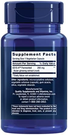 Life Extension Ginseng Energy Boost, Energy Support, Healthy Stress Management, Gluten-Free, Non-GMO, Vegetarian