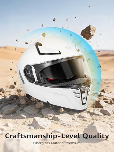 Motorcycle Modular Full Face Helmet DOT Approved - YEMA Helmet YM-925 Motorbike Casco Moto Moped Street Bike Racing Helmet with Sun Visor for Adult Youth Men and Women