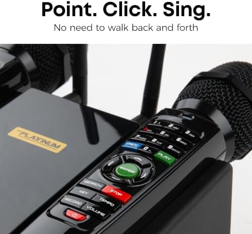 The Platinum Karaoke Machine for Tv, Professional Karaoke System with 2upgraded Wireless Microphones, Features Over 23k Songs, 7k Filipino Tagalog