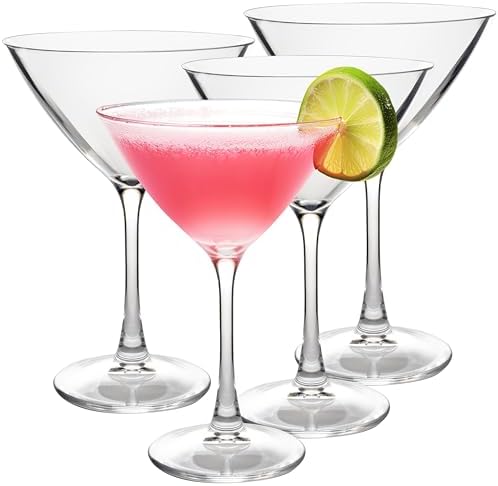 D'Eco 100% Tritan 9 oz Martini Glasses, Shatterproof Glassware, 4 Pack | Reusable