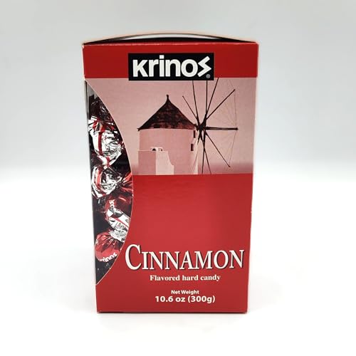 Krinos Cinnamon Candy - Hard Candy Imported from Greece, 10.6 oz | Natural flavors of cinnamon. Imported from Greece. Ideal as a after-meal palate cleanser and sharing at parties and gifts.