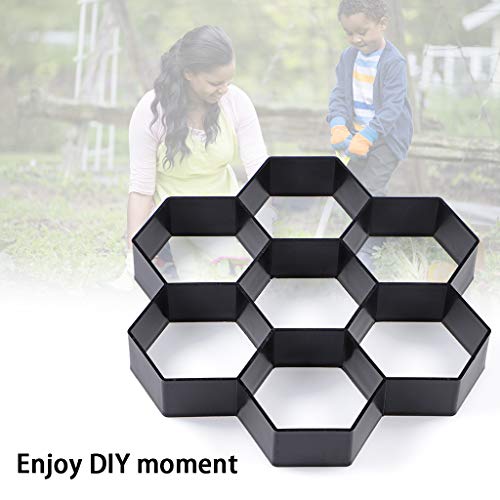 Skelang Hexagon Pavement Mold, 11.4"×11"×1.7" Reusable Walk Path Maker, Concrete Cement Pavement Mold for DIY Garden Concrete Path