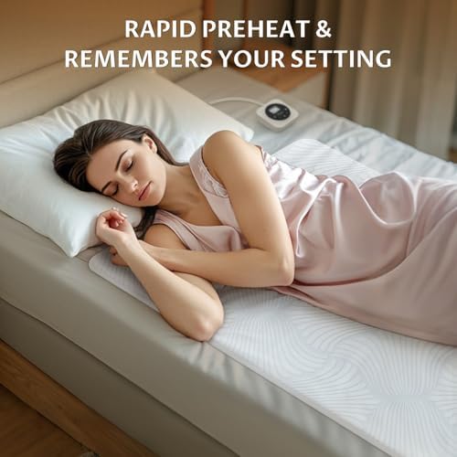 Heated Mattress Pad King, 3D Air Fabric, Preheat & Memory for Cold Winter