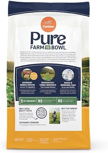 Canidae Pure Farm to Bowl Dry Dog Food - Balanced Nutrition for Healthy Weight - Limited Ingredient Formula - Grain, Wheat & Soy-Free - Healthy Weight Dogs - 12 lb - Free-Range Chicken & Pea Recipe