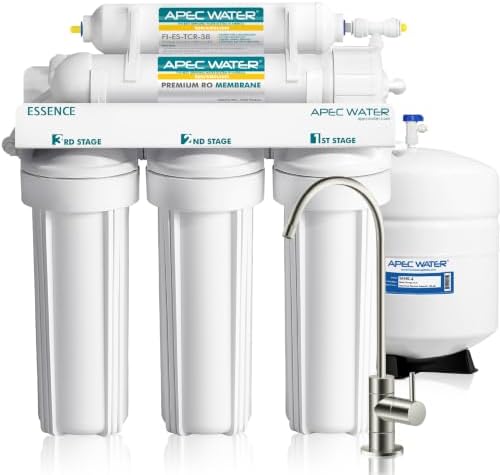 APEC Water ROES-50, 5-Stage Under Sink Reverse Osmosis System, 50 GPD | NSF Certified 372 & 58, Reduces 99% of Impurities, DIY Installation