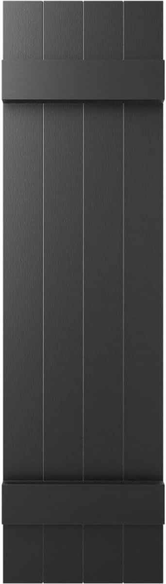 14"W x 59"H Lifetime Vinyl, Standard Four Board Joined, Board-n-Batten Shutters, w/Installation Shutter-Lok's & Matching Screws (Per Pair), Forest Green