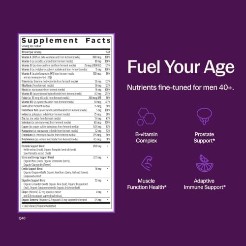 New Chapter One Daily Every Man's Multivitamin 40+ - Offers Eyesight, Immune System & Cellular Energy Support* - Contains Vitamin C, Saw Palmetto & More - Gluten Free & Vegetarian - 96 Tablets