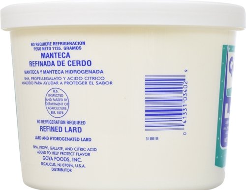Goya Manteca Lard for Cooking and Baking, Rich Flavor for Tamales, 4 Pound | Bulk 4 Pound Tub, Premium Pork Fat, Rich Flavor for Tamales, Empanadas, And Pastries, Enjoy Any Time of Day, Great Taste