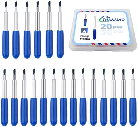THANMAO 20 Pcs Replacement Blades Compatible with Explore Air 2/Air 3/Explore 4/Maker/Maker 3/Maker 4 Cutting Machines（5 Fine-Point Blades, 10 Standard Blades and 5 Deep Cutting Blades）
