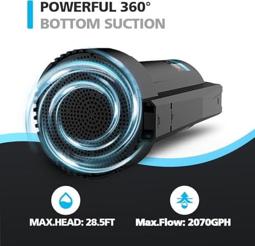 LEO 1/3 HP Automatic Sump Pump, 2250GPH Submersible Utility Pump, 10ft Cord | Water Pump with 3/4” Garden Hose Check Valve Adapter, Water Removal for Pool Draining Basement Hot Tubs Garden