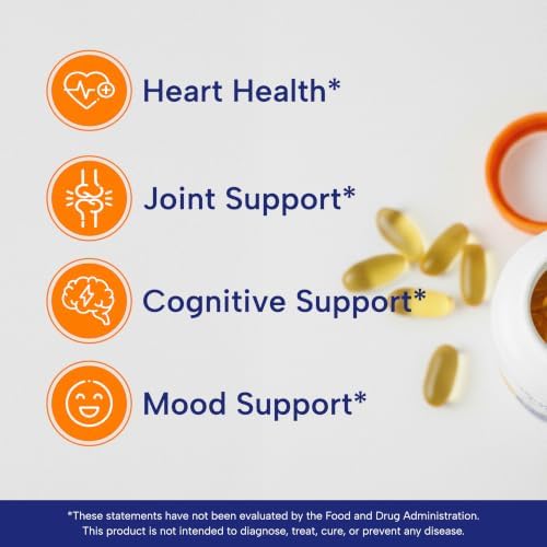 OmegaVia Ultra Concentrated Omega 3 Fish Oil, EPA DHA 1135 mg (60 Softgels) | 3x More Omega-3 in One Pill