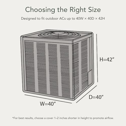 Covermates Classic Heavy-Duty Air Conditioner Cover - Durable All-Weather Protection for Outdoor Central AC Units - Water-Resistant 12-Gauge Vinyl Shell, 26W x 26D x 32H, Green