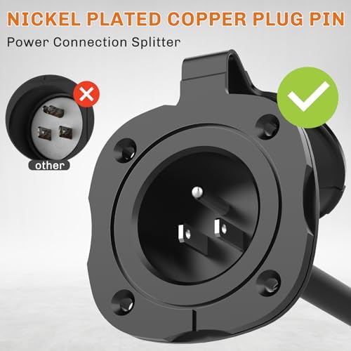 WELLUCK RV Shore Power Inlet Charger Plug 15 Amp 125V AC Power Inlet Port Plug with Integrated Dual 18" Extension Cord