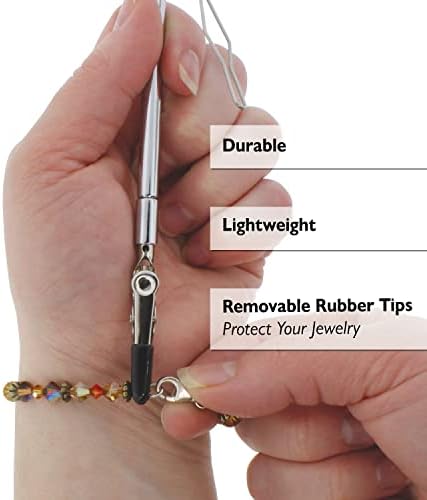 The Beadsmith EZ-Hook 3-in-1 Fastening Tool – Bracelet Fastener, Zipper Pull & Button Looper, Jewelry Aid for One-Handed Use, Ideal for Necklaces