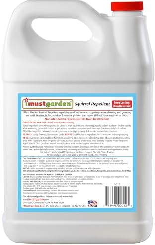 I Must Garden Squirrel Repellent: Stops Chewing on Plants/Furniture - 1 Gal