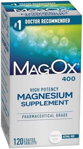 Mag-Ox Magnesium Supplement, Pharmaceutical Grade Magnesium Oxide 483mg, Most Concentrated Form of Magnesium, 120 Tablets