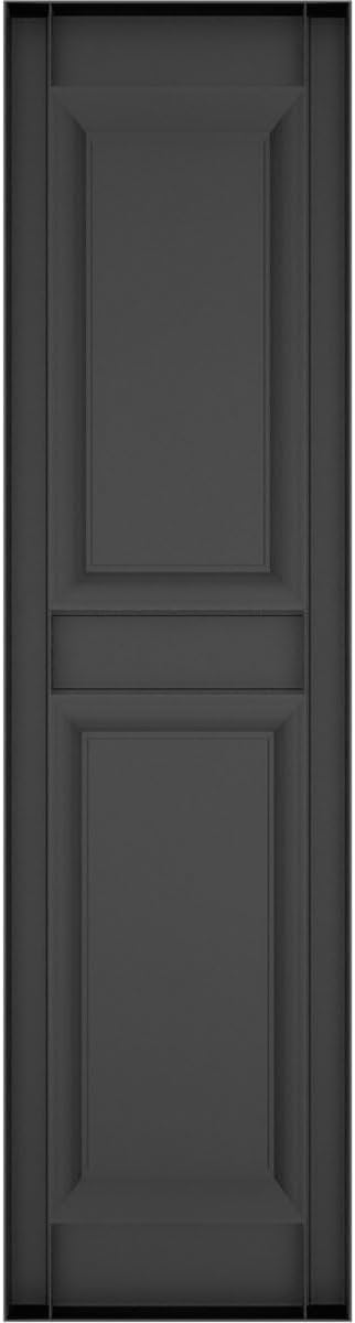 Mid America 00021247002 Standard Size Williamsburg Double Panel Vinyl Shutters, w/Installation Shutter-Lok's & Matching Screws (Per Pair), 002, 12"W x 47"H, Black