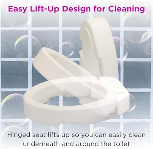 NOVA Raised Toilet Seat for Seniors & Post-Surgery Recovery – Elongated Bolt-On Under-Seat Design Uses Existing Toilet Seat & Lid, 3.5” Elevation, 300 lb Capacity, Durable Plastic, Easy Install
