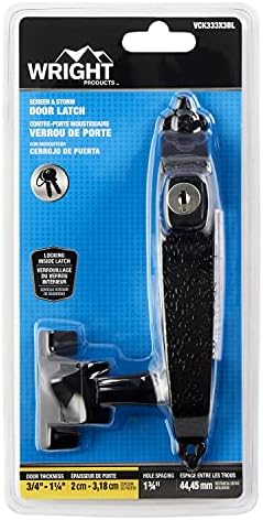 Wright Products - Keyed Colonial Push Button Door Latch for Screen and Storm Doors, Black, 1 Unit