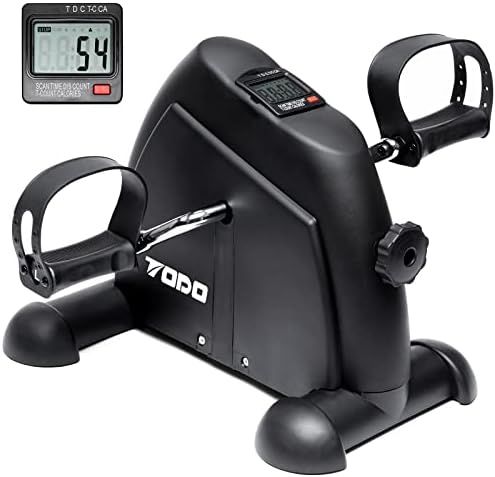 TODO Mini Exercise Bike Pedal Exerciser Foot Peddler Portable Therapy Bicycle with Digital Monitor