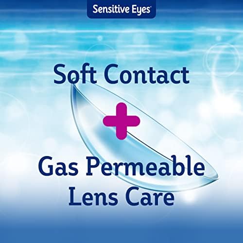 Bausch + Lomb Sensitive Eyes Saline Solution, Gentle Daily Rinse for Soft & Gas Permeable Contact Lenses, with Potassium, 12 Fl Oz (Pack of 2)