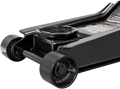 Torin T83505W BlackJack Hydraulic Low Profile Steel Racing Floor Jack with Single Piston Quick Lift Pump, 3 Ton (6,000 lb) Capacity, Black