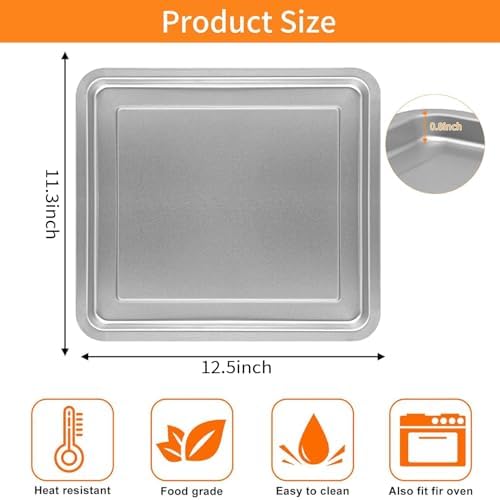 GCQ Air Fryer Tray for Emeril Lagasse Everyday 360 Air Fryer, 12''×10'' Stainless Steel Air Fryer Accessories Tray Bake Pan Replacement Parts, Not fit for Emeril Lagasse 26 QT 25 QT French Door